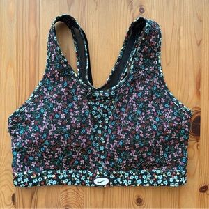 Nike Black Floral Sports Bra